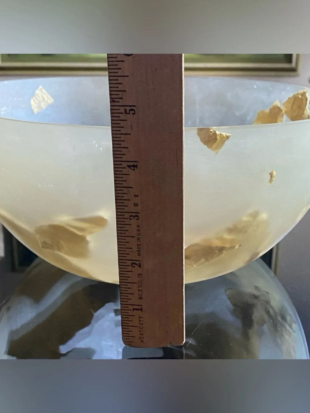 VTG Martha Sturdy Canada Resin Suspended Gold Foil Serving Bowl Spoon Fork 10.5”